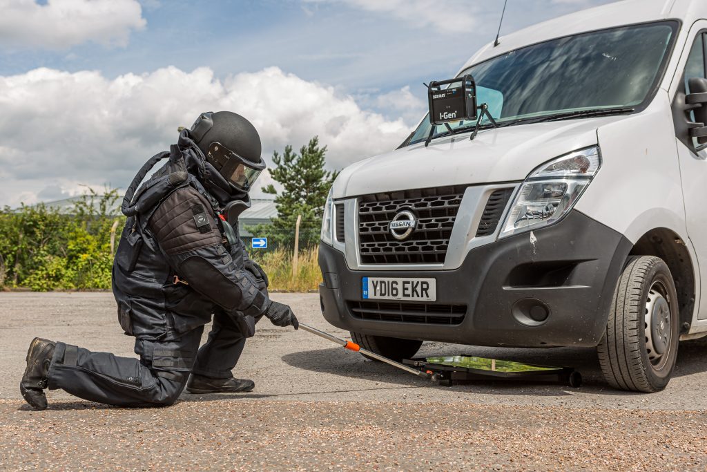 ThreatScan EOD x-ray equipment used under a car